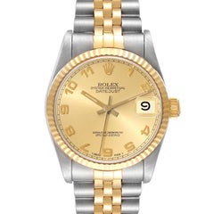 Rolex Datejust Midsize Arabic Dial Steel Yellow Gold Ladies Watch 68273