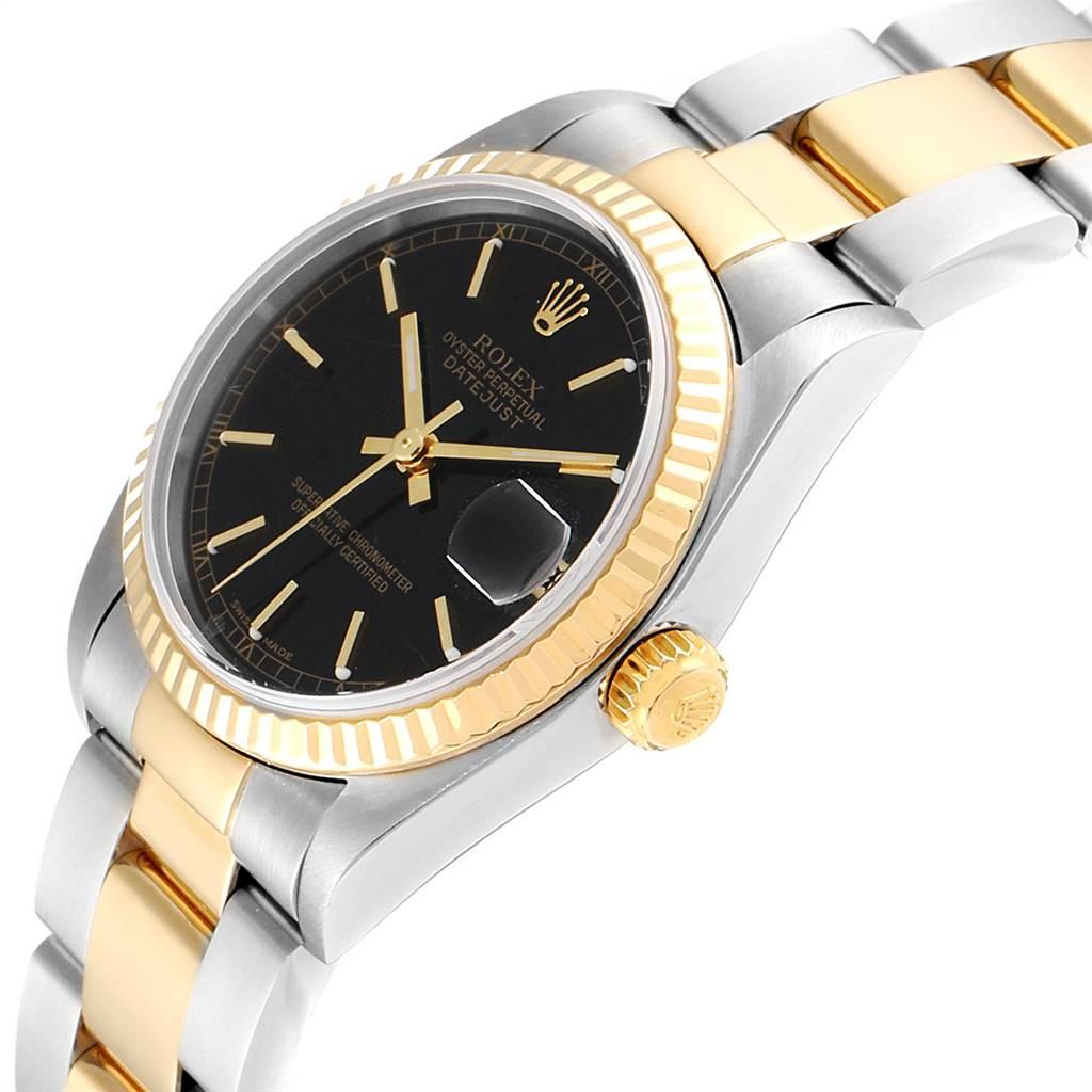 Rolex Datejust Midsize Black Dial Steel Yellow Gold Ladies Watch 78273 1