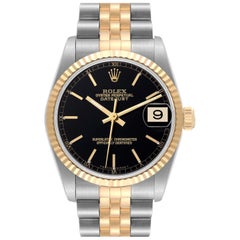 Rolex Datejust Midsize Black Dial Steel Yellow Gold Ladies Watch 78273