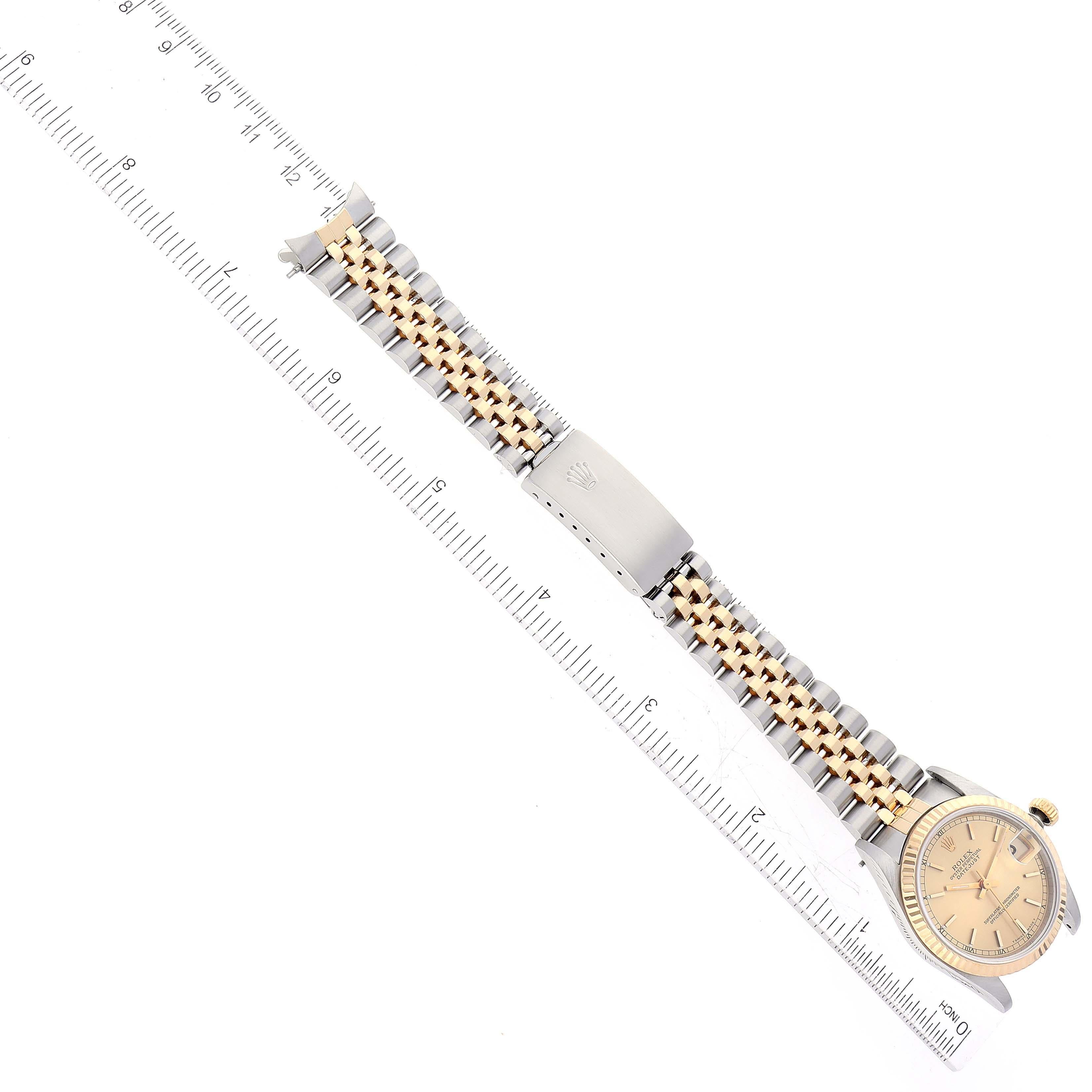 Rolex Datejust Midsize Champagne Dial Steel Yellow Gold Ladies Watch 68273 6