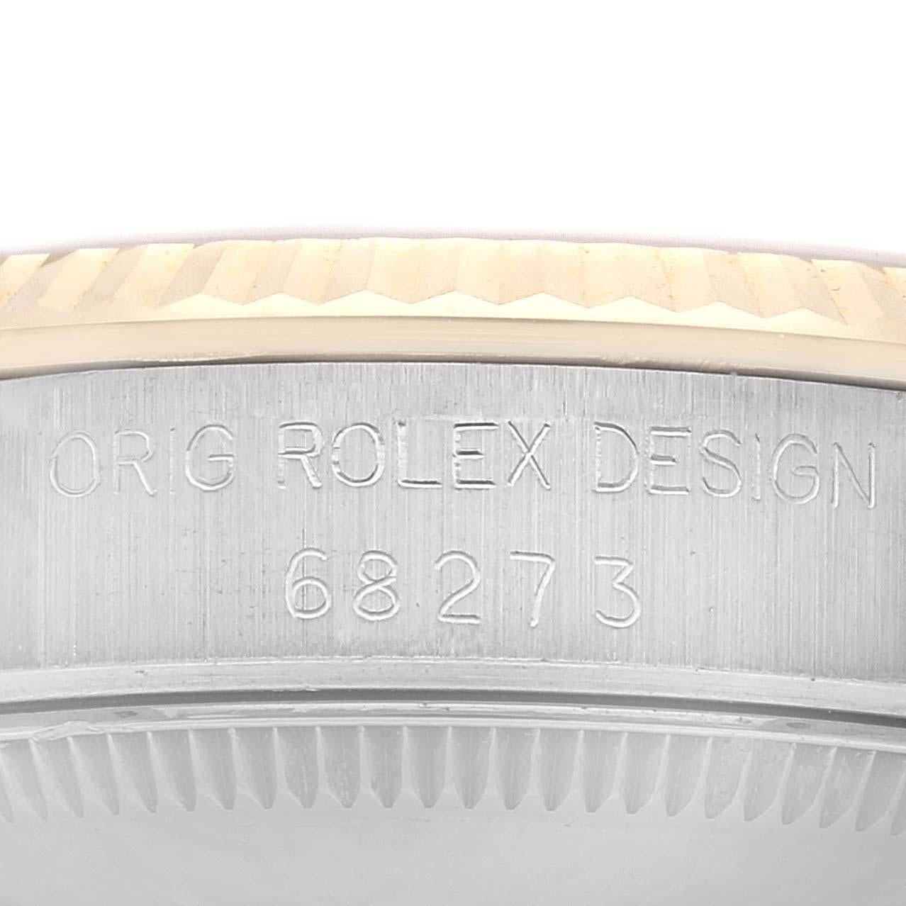 Rolex Datejust Midsize Champagner Zifferblatt Stahl Gelbgold Damenuhr 68273 im Angebot 4