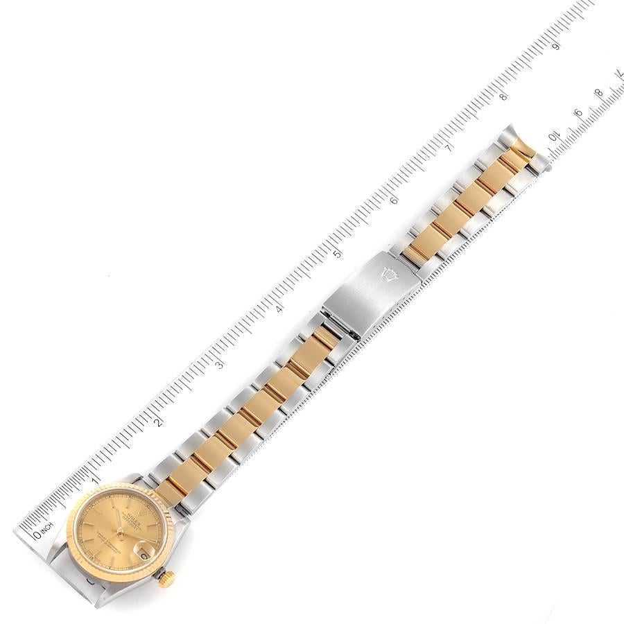 Rolex Datejust Midsize Champagne Dial Steel Yellow Gold Ladies Watch 78273 For Sale 6
