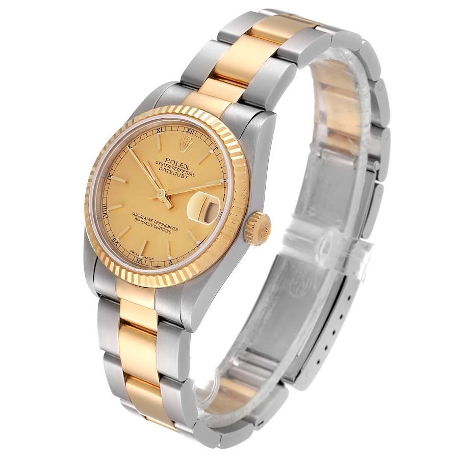Women's Rolex Datejust Midsize Champagne Dial Steel Yellow Gold Ladies Watch 78273