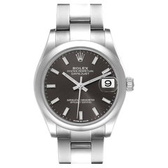 Rolex Montre Datejust de taille moyenne en acier avec cadran gris foncé pour femmes 278240, avec carte boîte