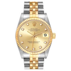 Rolex Datejust Midsize Quadrante Diamante Donna Orologio 68273 Scatola Documenti di servizio