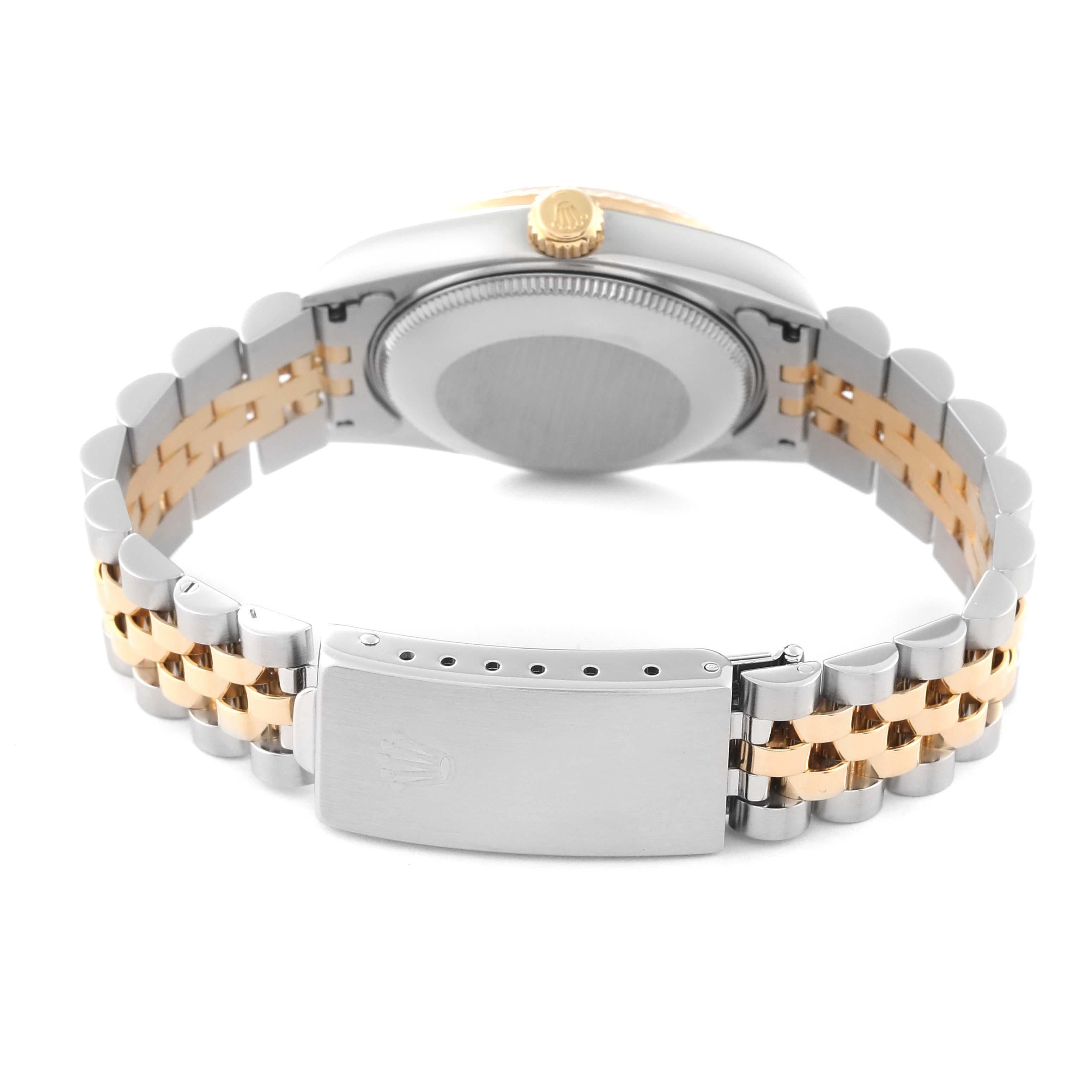 Women's Rolex Datejust Midsize Diamond Steel Yellow Gold Ladies Watch 68273 Box Papers