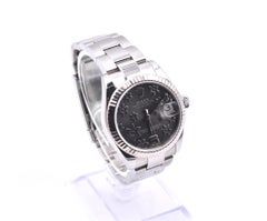 Rolex Datejust Midsize Fluted Bezel Silver Floral Dial Stainless Steel Watch 178