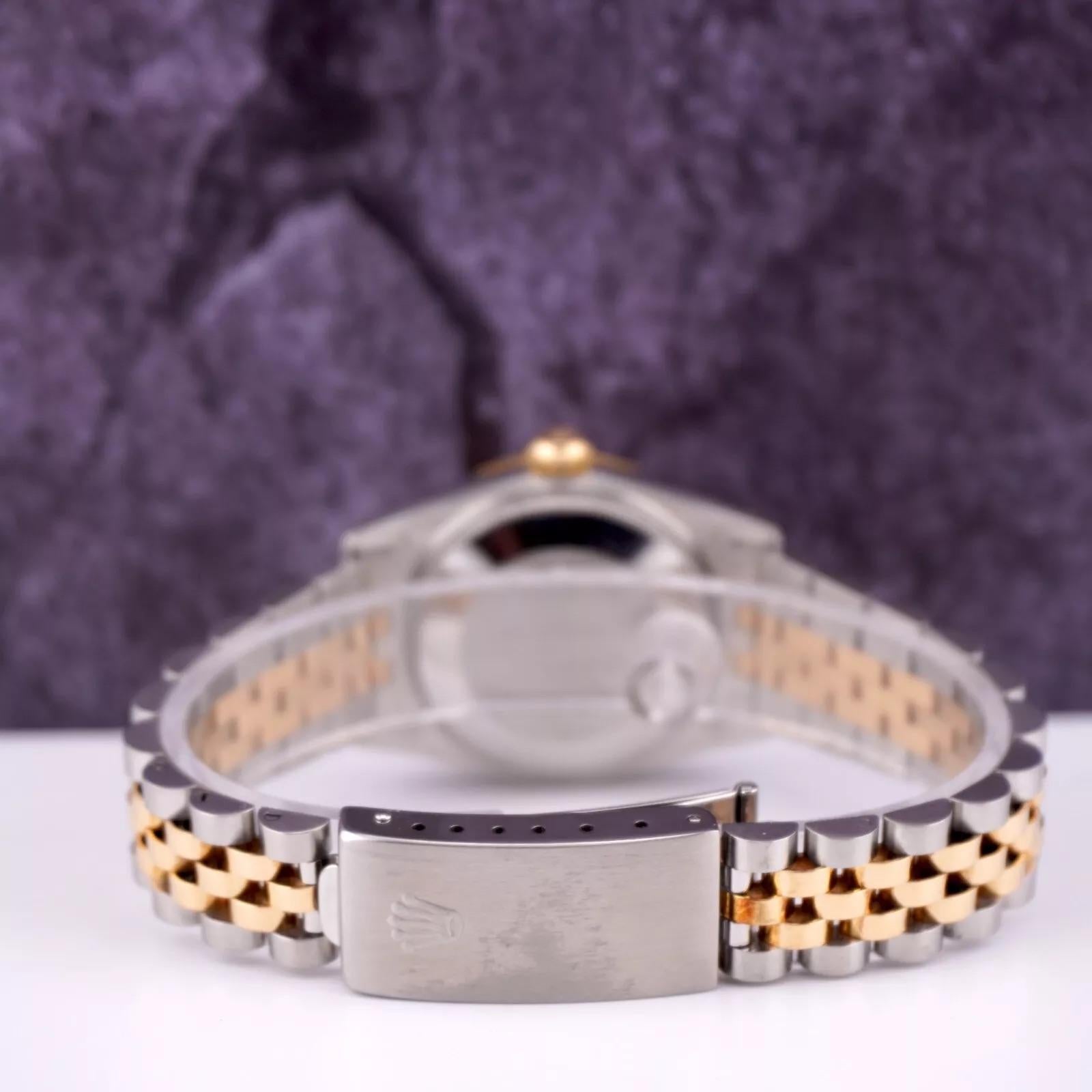Modern Rolex Datejust Midsize Ladies 31mm 18k Gold & Steel Gold Dial Watch Ref: 68273 For Sale