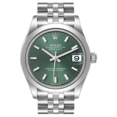 Rolex Datejust Midsize Mint Green Dial Steel Ladies Watch 278240 Box Card