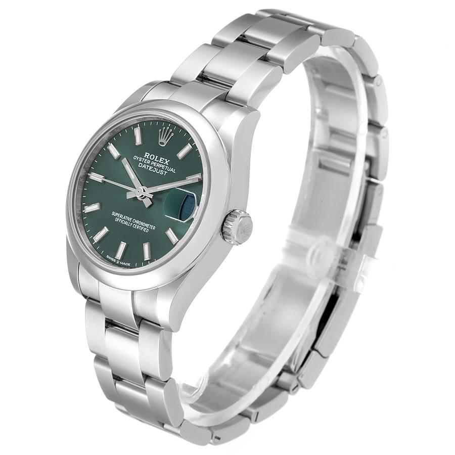 Women's Rolex Datejust Midsize Mint Green Dial Steel Ladies Watch 278240 Unworn For Sale