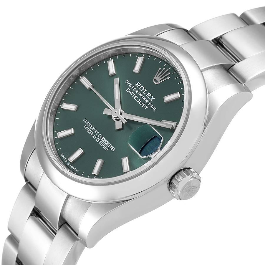 Rolex Datejust Midsize Mint Green Dial Steel Ladies Watch 278240 Unworn For Sale 1