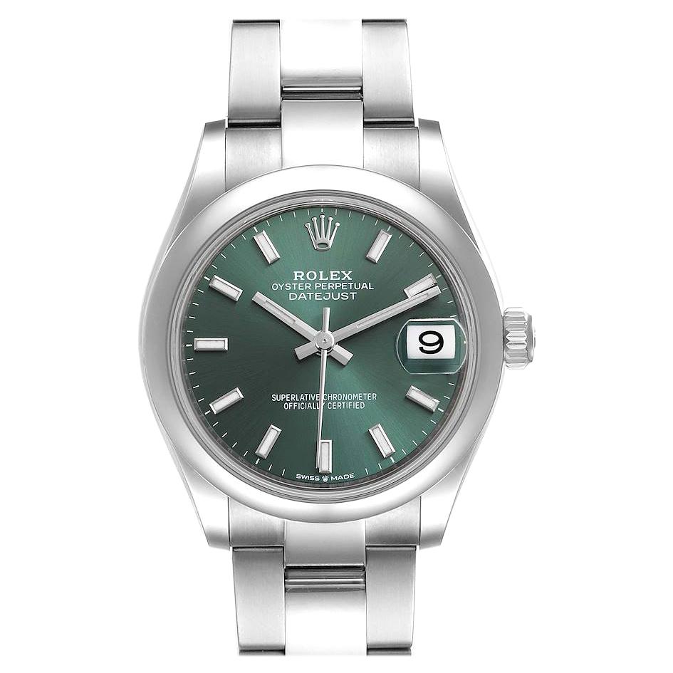 Rolex Datejust Midsize Mint Green Dial Steel Ladies Watch 278240 Unworn For Sale