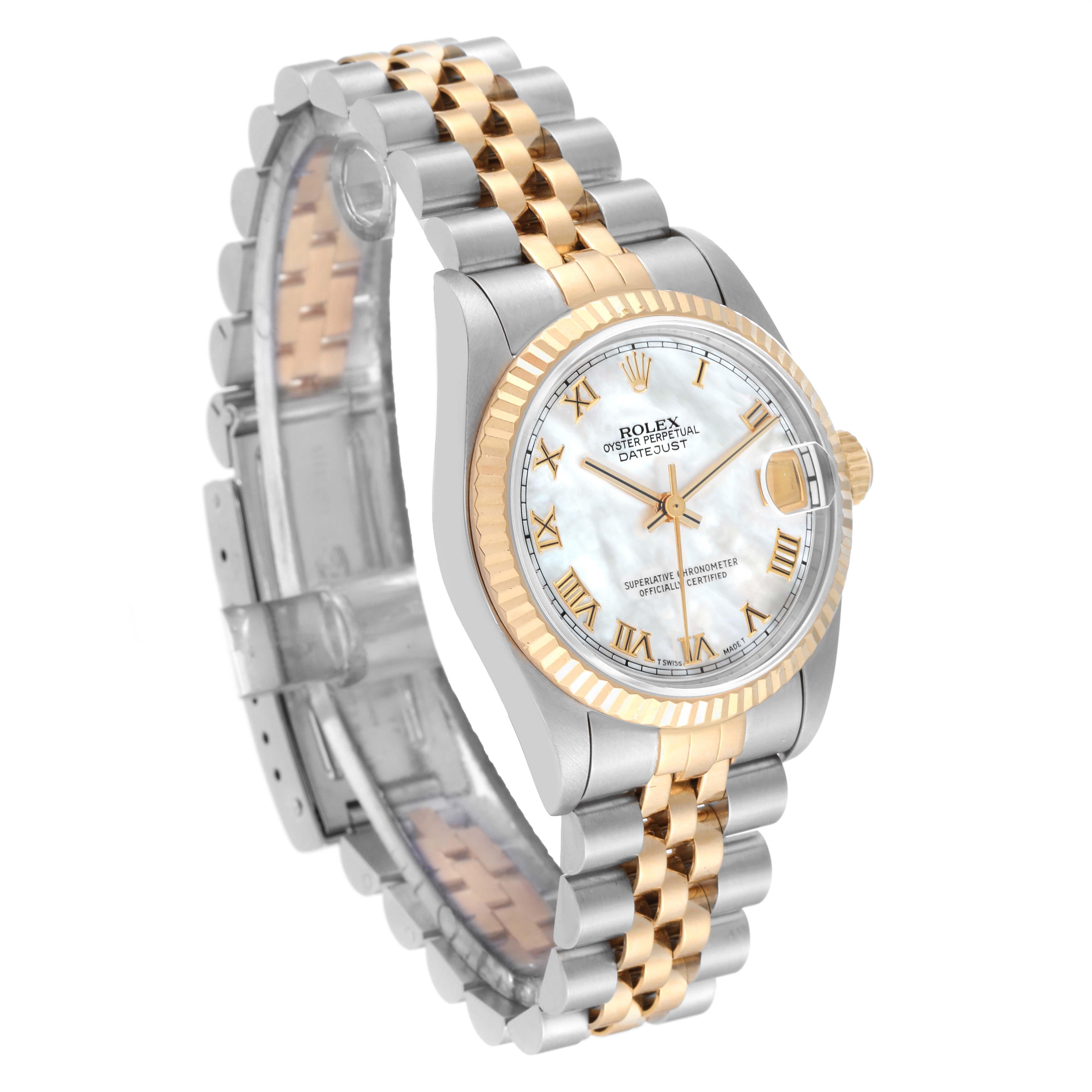 Rolex Datejust Midsize Mother of Pearl Dial Steel Yellow Gold Ladies Watch 68273 7