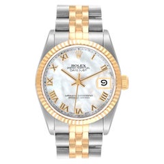 Rolex Datejust Midsize Mother of Pearl Dial Steel Yellow Gold Ladies Watch 68273