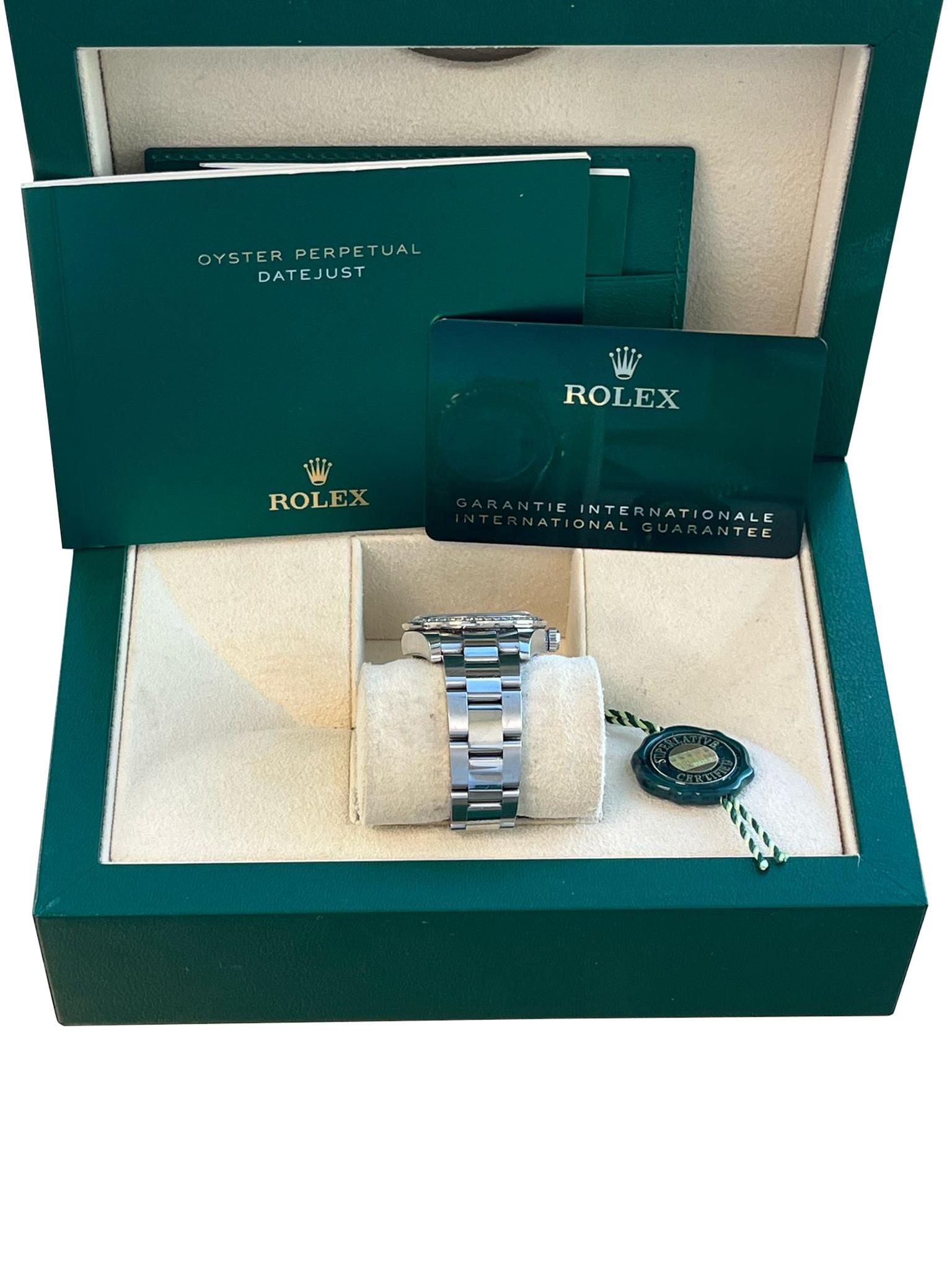 Rolex Datejust Midsize Mother of Pearl Diamond Dial Bezel Steel Watch 178384 For Sale 2