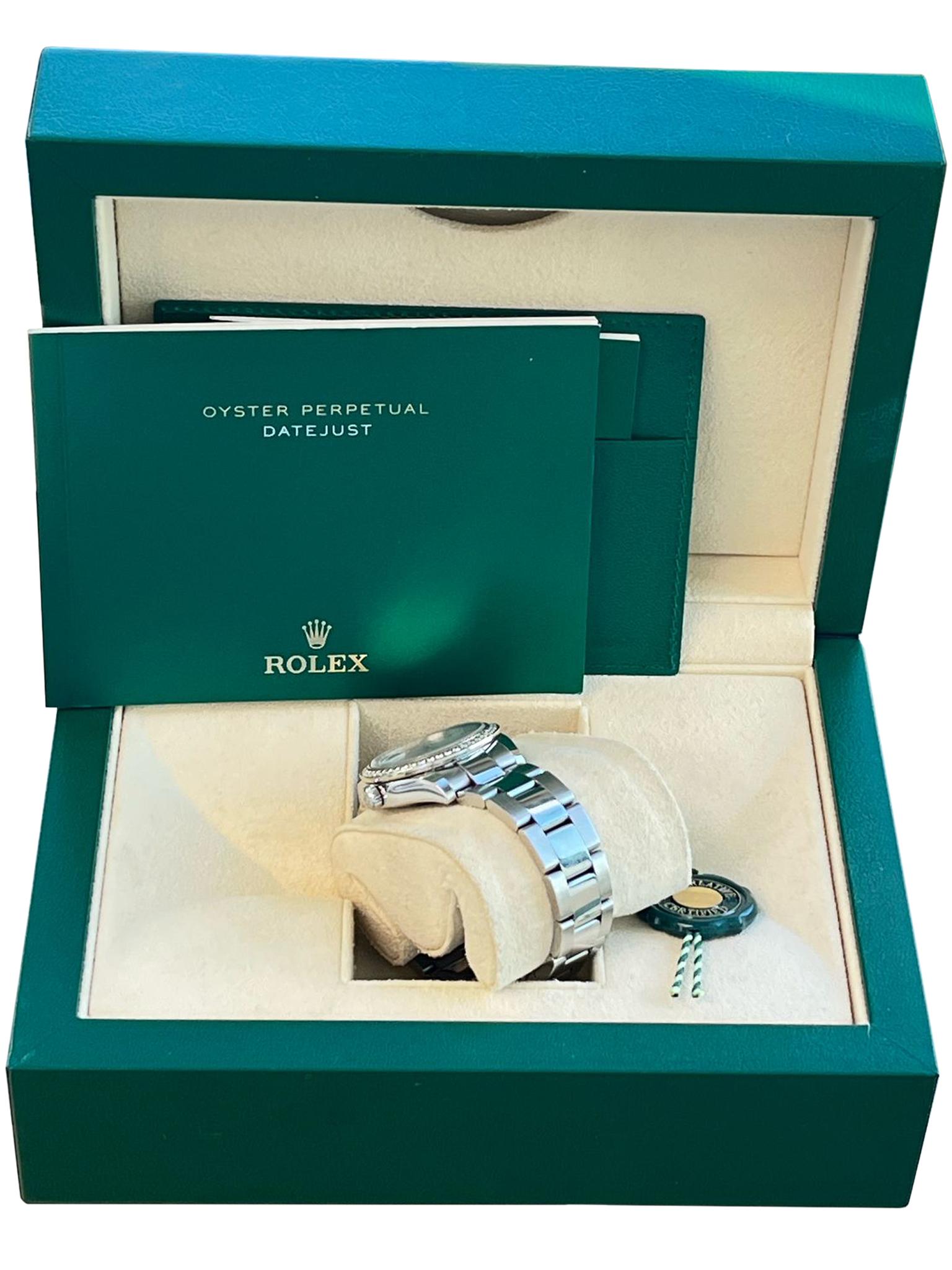 Rolex Datejust Midsize Mother of Pearl Diamond Dial Bezel Steel Watch 178384 For Sale 3
