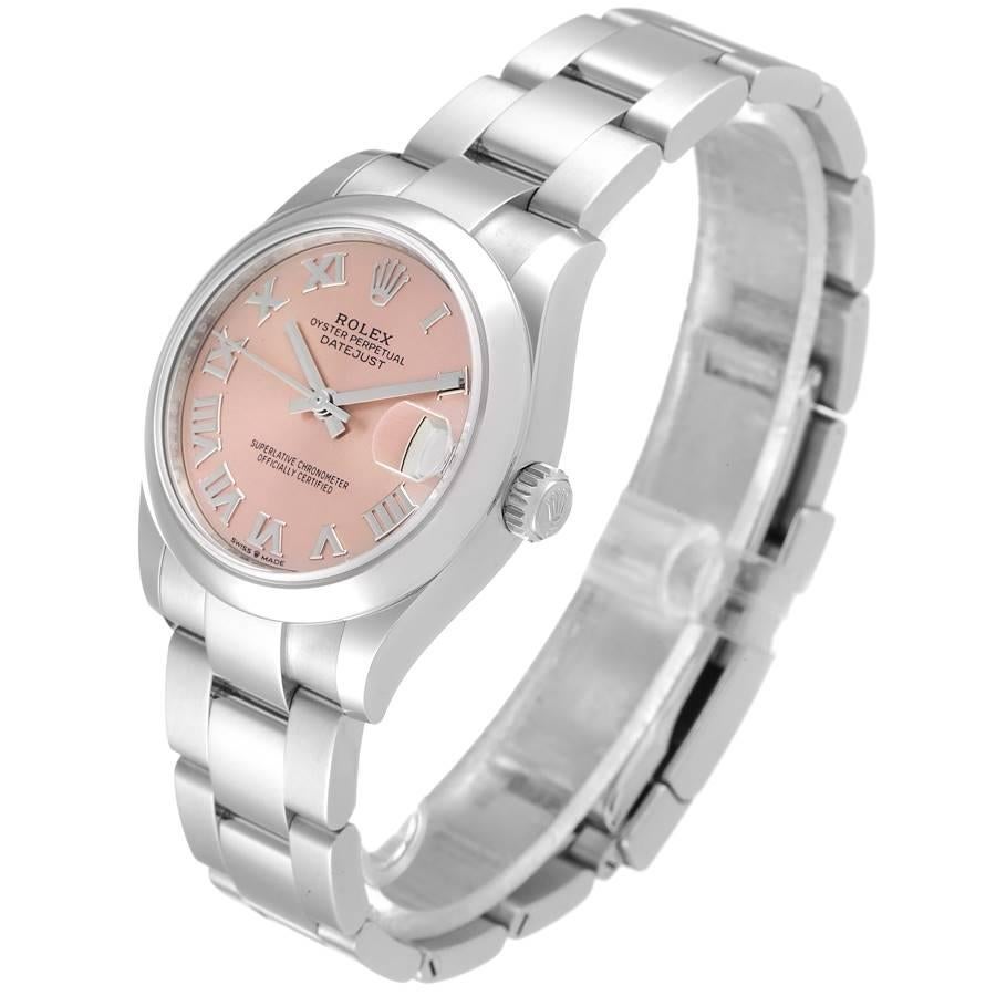 Rolex Datejust Midsize rosa römisches Zifferblatt Stahl Damenuhr 278240 ungetragen im Angebot 1