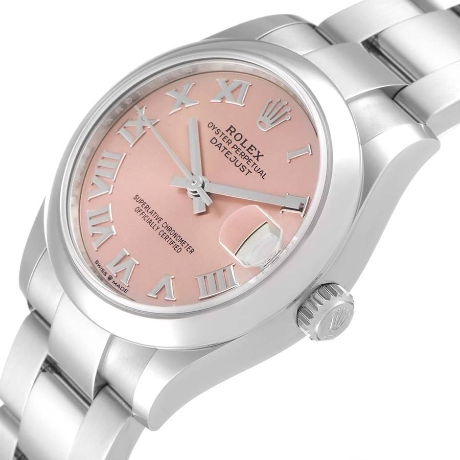 Rolex Datejust Midsize rosa römisches Zifferblatt Stahl Damenuhr 278240 ungetragen im Angebot 2