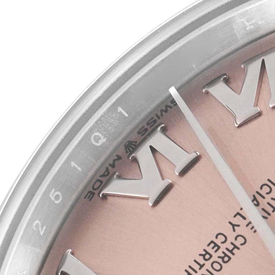 Rolex Datejust Midsize rosa römisches Zifferblatt Stahl Damenuhr 278240 ungetragen im Angebot 3