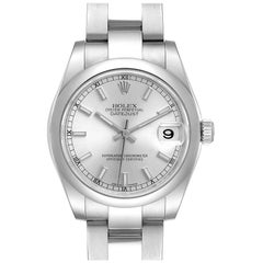 Rolex Datejust Midsize Silver Dial Steel Ladies Watch 178240 Box Card