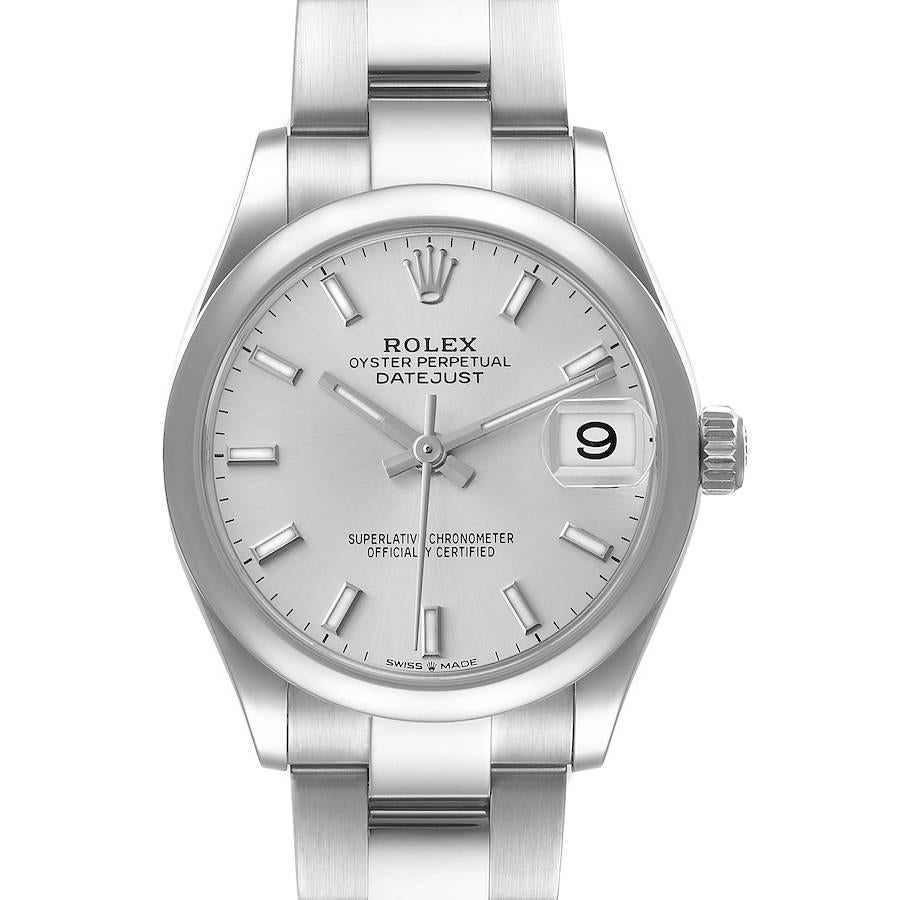 Rolex Datejust Midsize 31mm Silver Dial Domed Bezel Steel Watch 178240