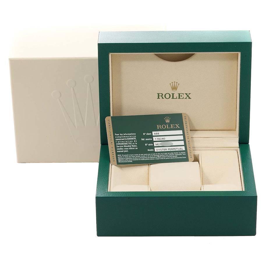Rolex Datejust Midsize Steel Black Sunbeam Dial Ladies Watch 178240 Box Card For Sale 5