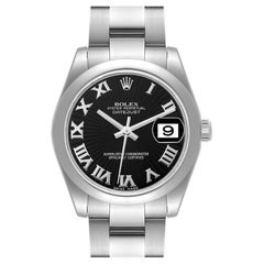Rolex Datejust Midsize Steel Black Sunbeam Dial Ladies Watch 178240 Box Card