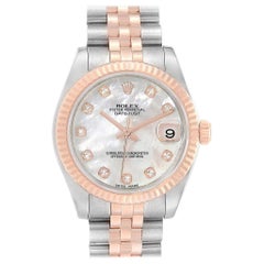 Rolex Datejust Midsize Steel Gold Mother of Pearl Diamond Ladies Watch 178271