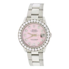 Rolex Datejust Midsize Steel Oyster Watch with 2.25Ct Diamond Bezel and Pink MOP