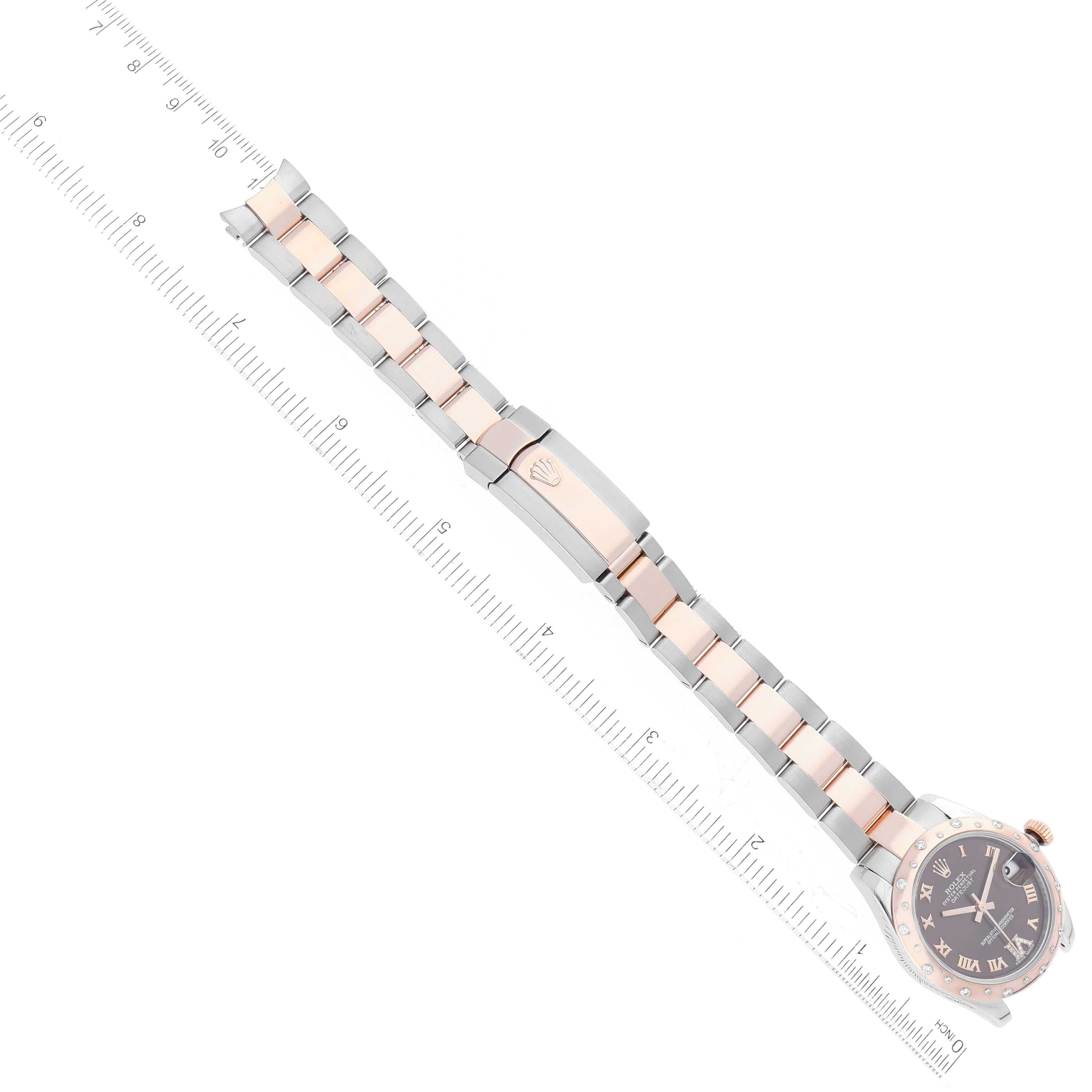 Rolex Montre Datejust Midsize en acier, or rose et diamants pour femmes 178341, carte de boîte en vente 5