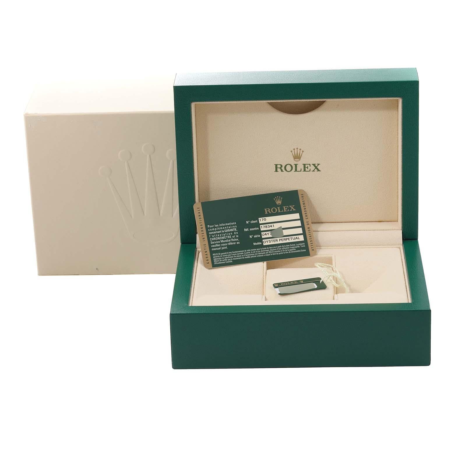 Rolex Montre Datejust Midsize en acier, or rose et diamants pour femmes 178341, carte de boîte en vente 7