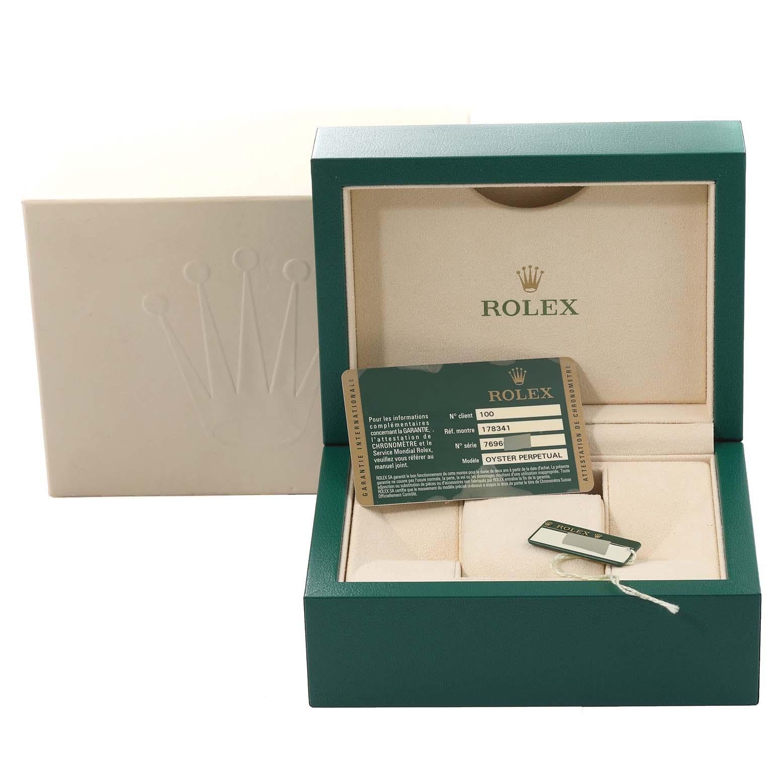 Rolex Montre Datejust Midsize en acier, or rose et diamants pour femmes 178341, carte de boîte en vente 4