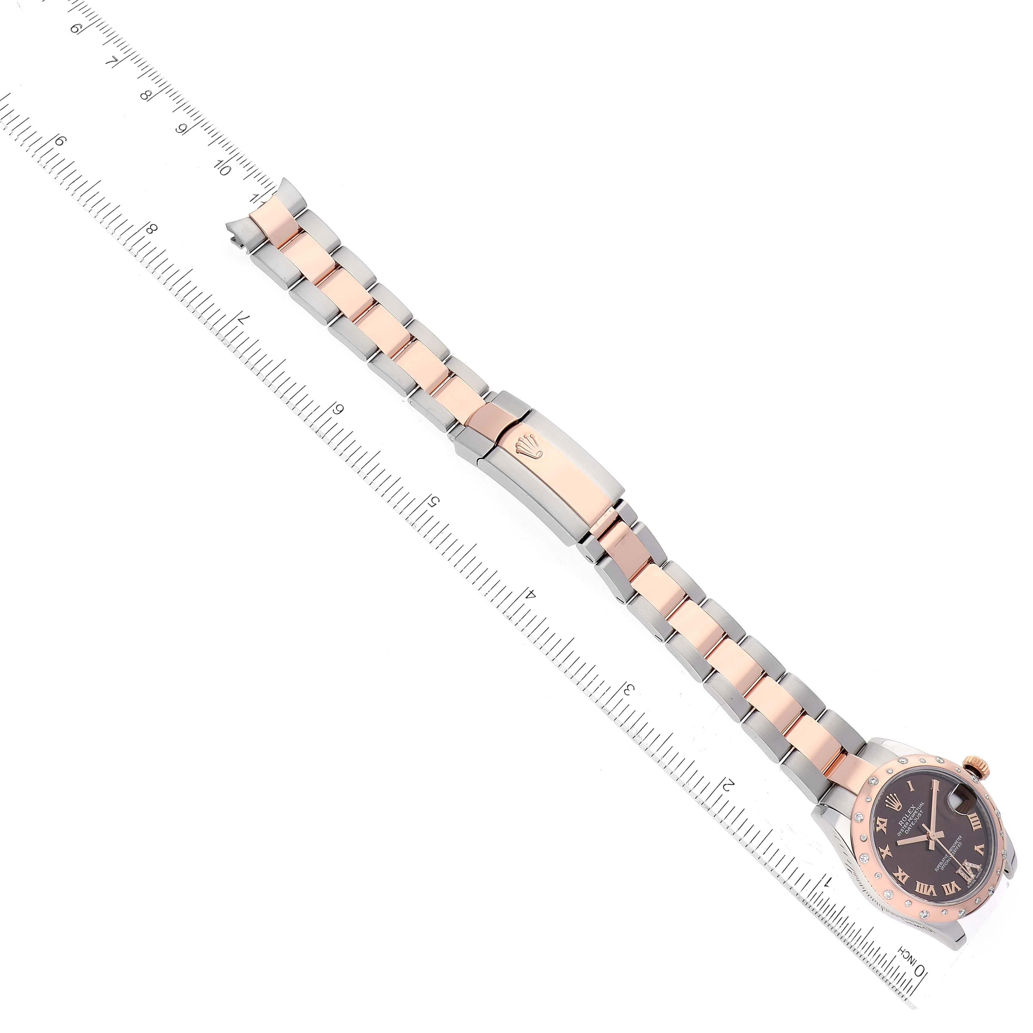 Rolex Datejust Midsize Steel Rose Gold Diamond Ladies Watch 178341 5