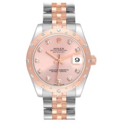 Rolex Datejust Midsize Steel Rose Gold Diamond Ladies Watch 178341