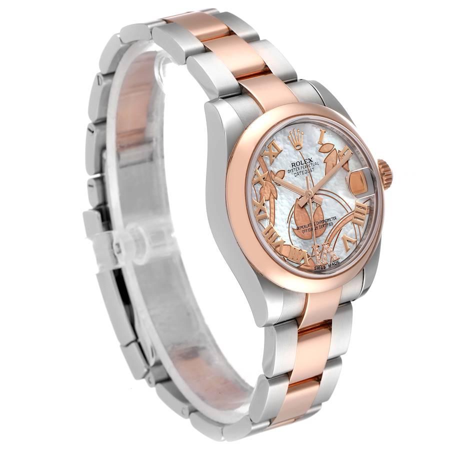 Rolex Datejust Midsize Stahl Roségold Gold Dornröschen Dream MOP Uhr 178241 Box Card im Zustand „Hervorragend“ im Angebot in Atlanta, GA