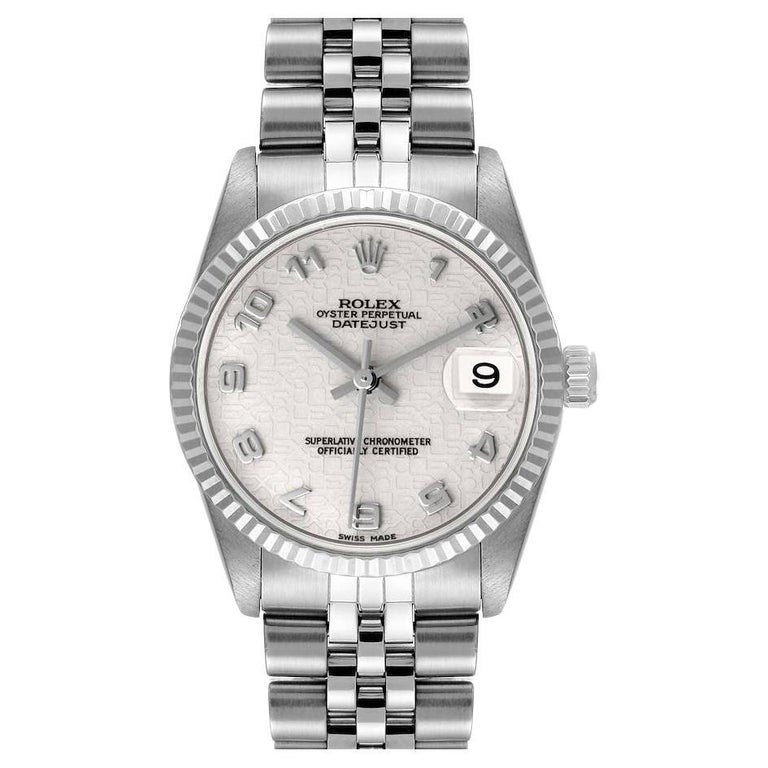 Rolex Datejust Midsize Steel White Gold Anniversary Dial Ladies Watch ...