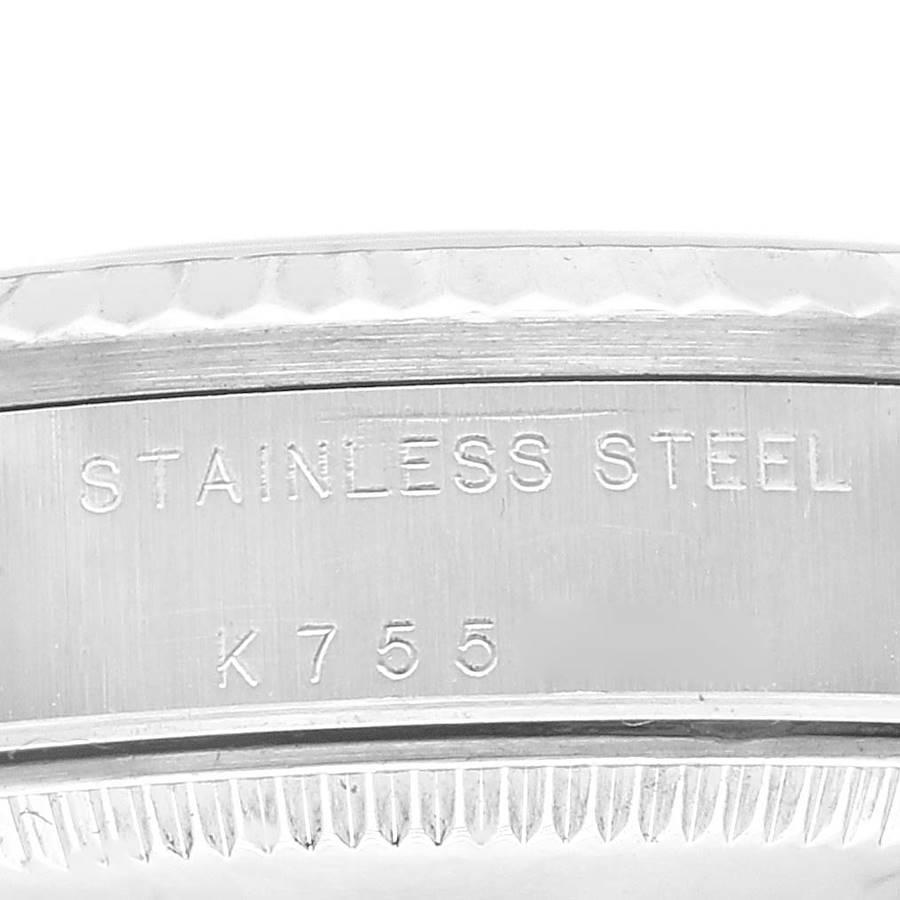 Rolex Montre Datejust de taille moyenne en acier et or blanc avec cadran noir, pour femmes 78274 en vente 2