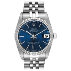 Rolex Datejust Midsize Steel White Gold Blue Dial Ladies Watch 78274