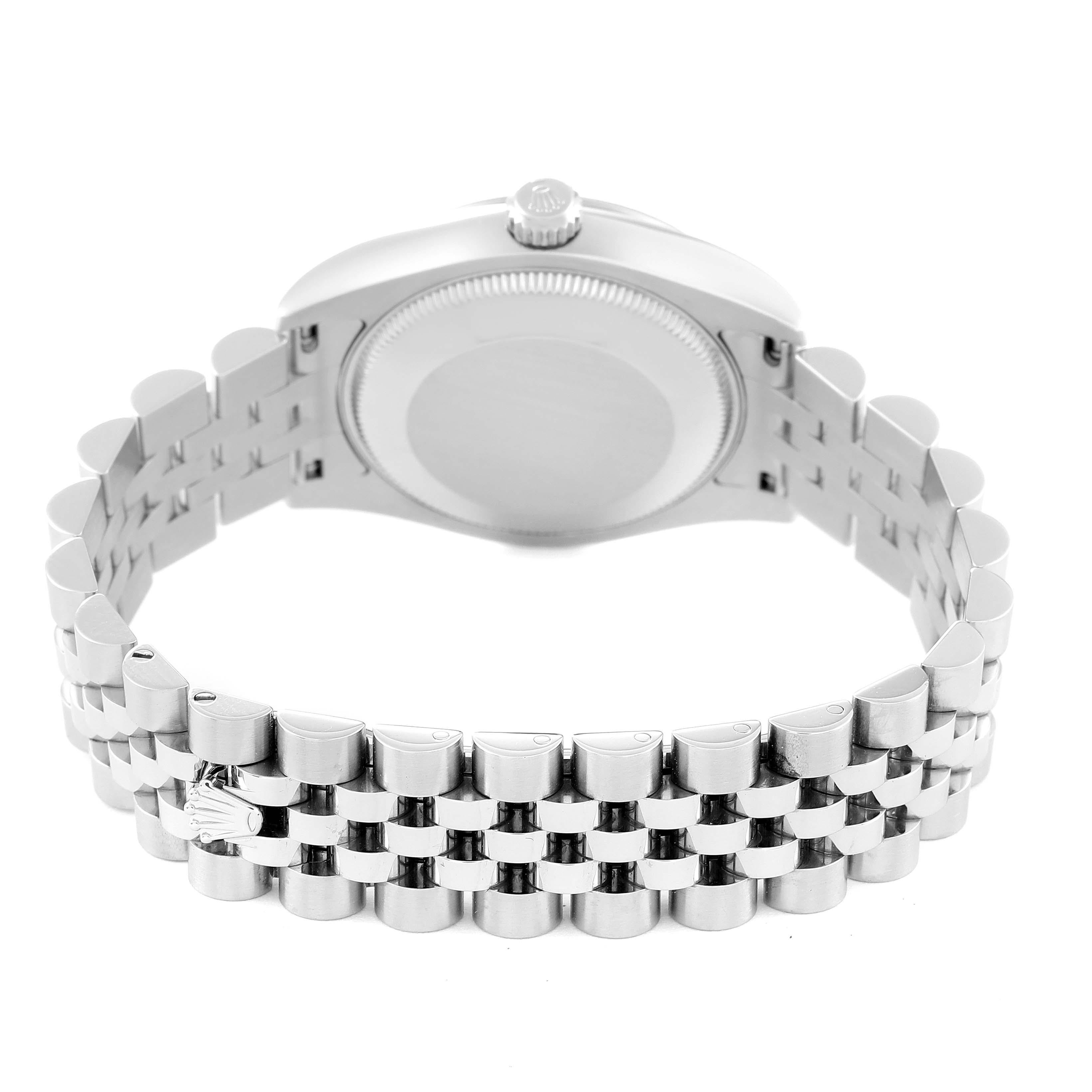 Rolex Datejust Midsize Steel White Gold Blue Diamond Dial Ladies Watch 178274 For Sale 1