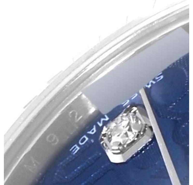 Rolex Datejust Midsize Steel White Gold Blue Diamond Dial Ladies Watch 2