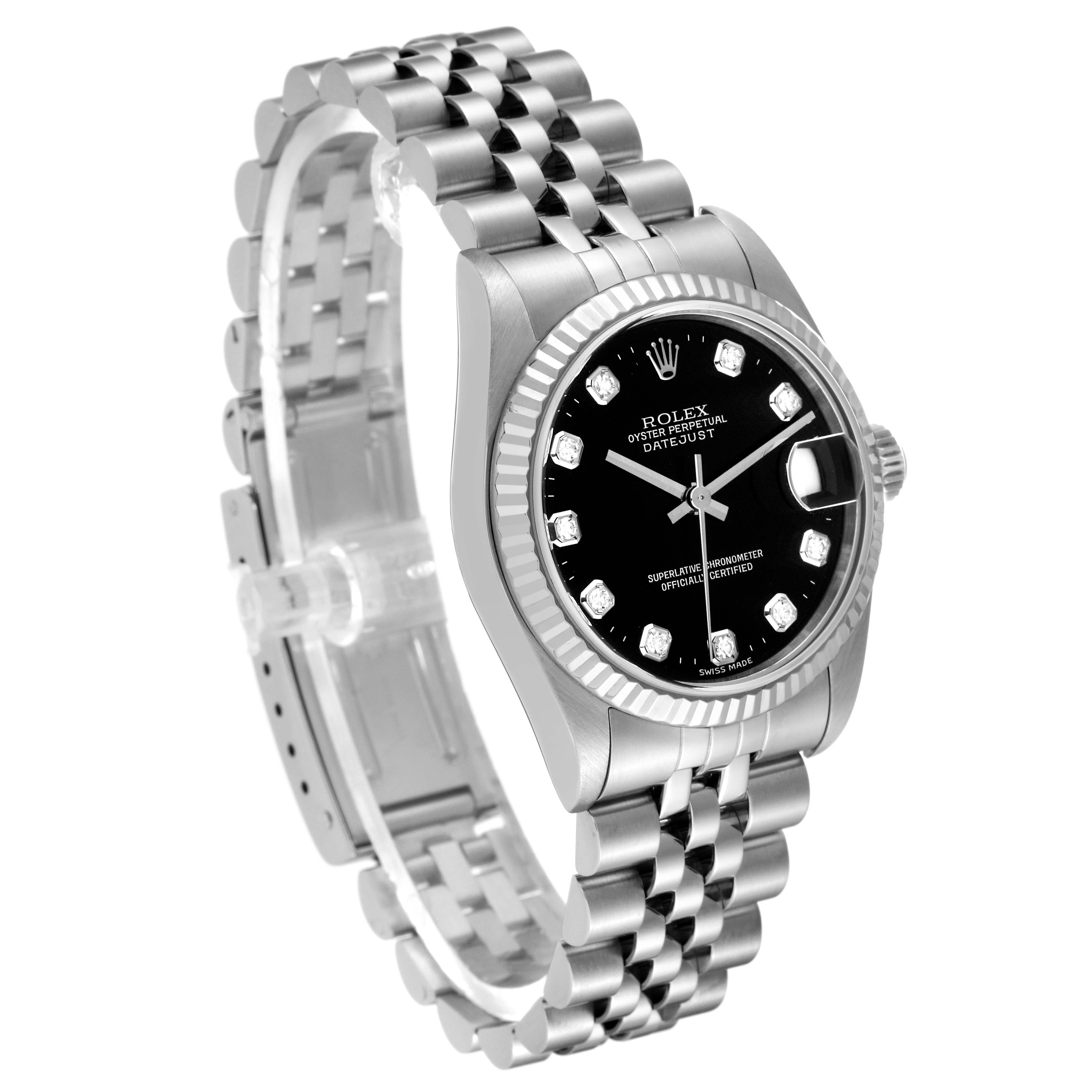 Rolex Datejust Damenuhr aus Stahl und Weißgold mit Diamant-Zifferblatt 68274 im Angebot 2