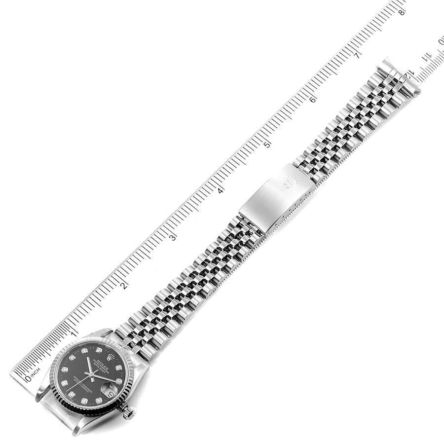 Rolex Datejust Midsize Steel White Gold Diamond Dial Ladies Watch 68274 Papers For Sale 6