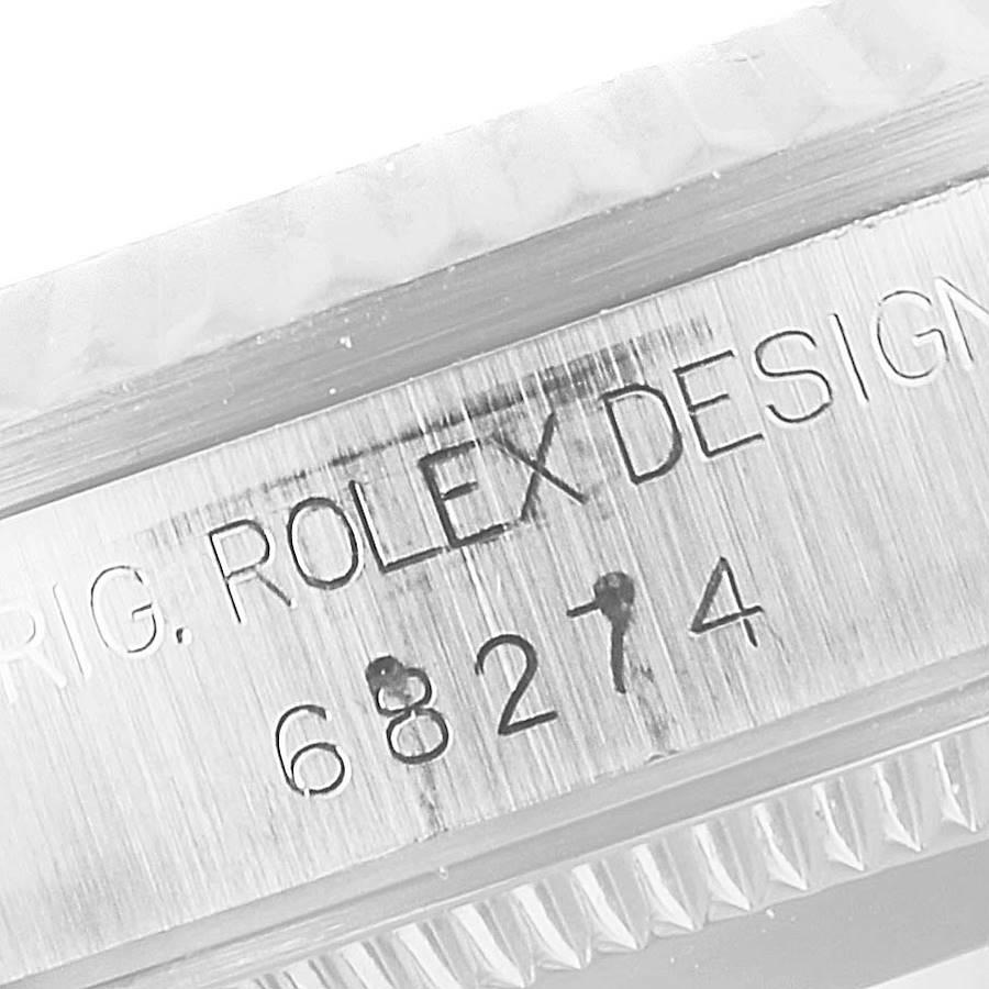 Rolex Datejust Midsize Steel White Gold Diamond Dial Ladies Watch 68274 Papers For Sale 3