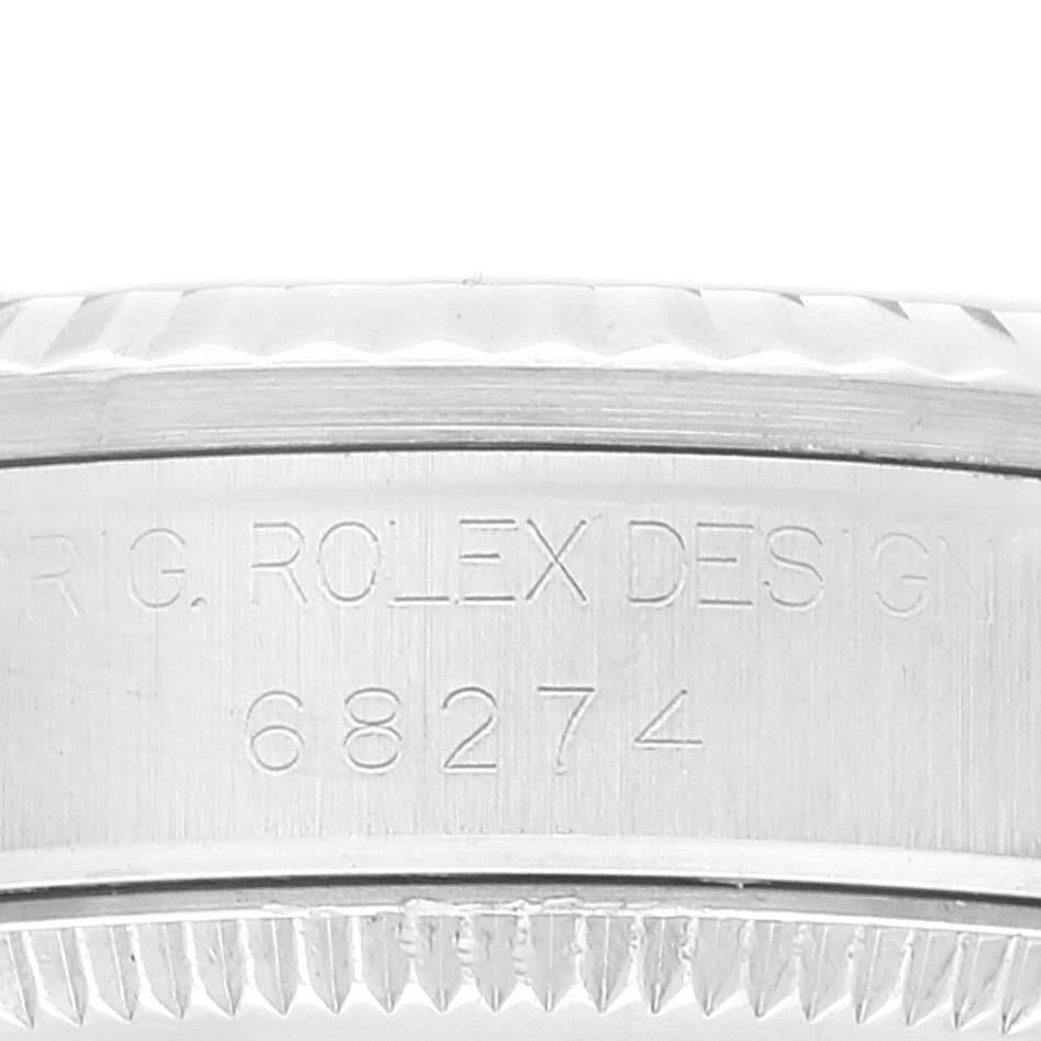 Rolex Datejust Midsize Steel White Gold Diamond Dial Watch 68274 1
