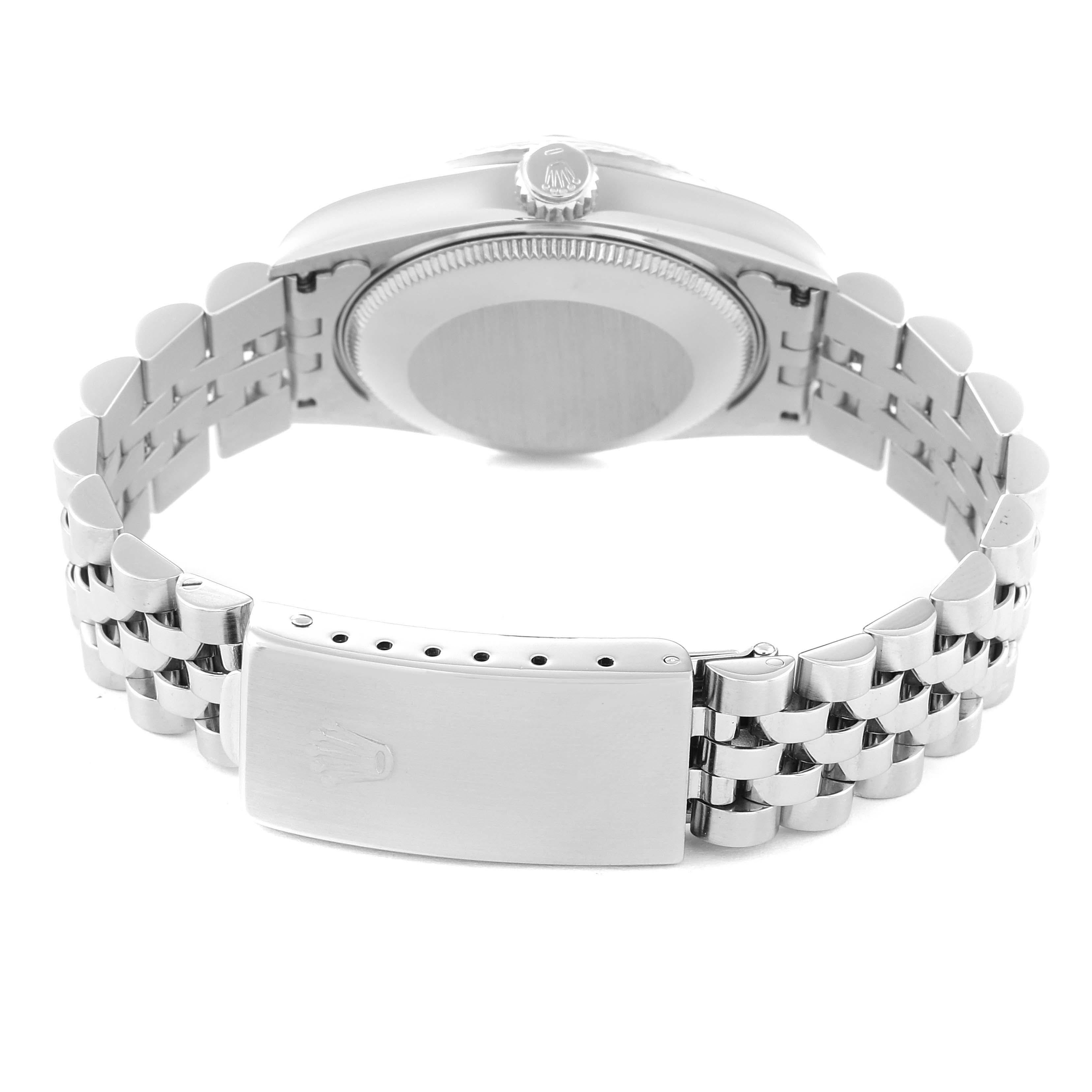 Rolex Datejust Midsize Steel White Gold Diamond Dial Watch 68274 4