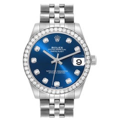 Rolex Datejust Midsize Steel White Gold Diamond Ladies Watch 178384