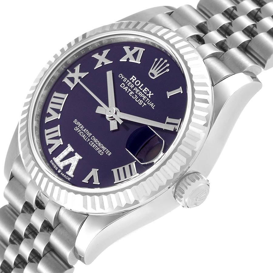 Women's Rolex Datejust Midsize Steel White Gold Diamond Ladies Watch 278274 Box Card