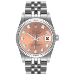 Rolex Datejust Midsize Steel White Gold Diamond Watch 68274 Box Papers Rolex Datejust Midsize Steel White Gold Diamond Watch 68274 Box Papers