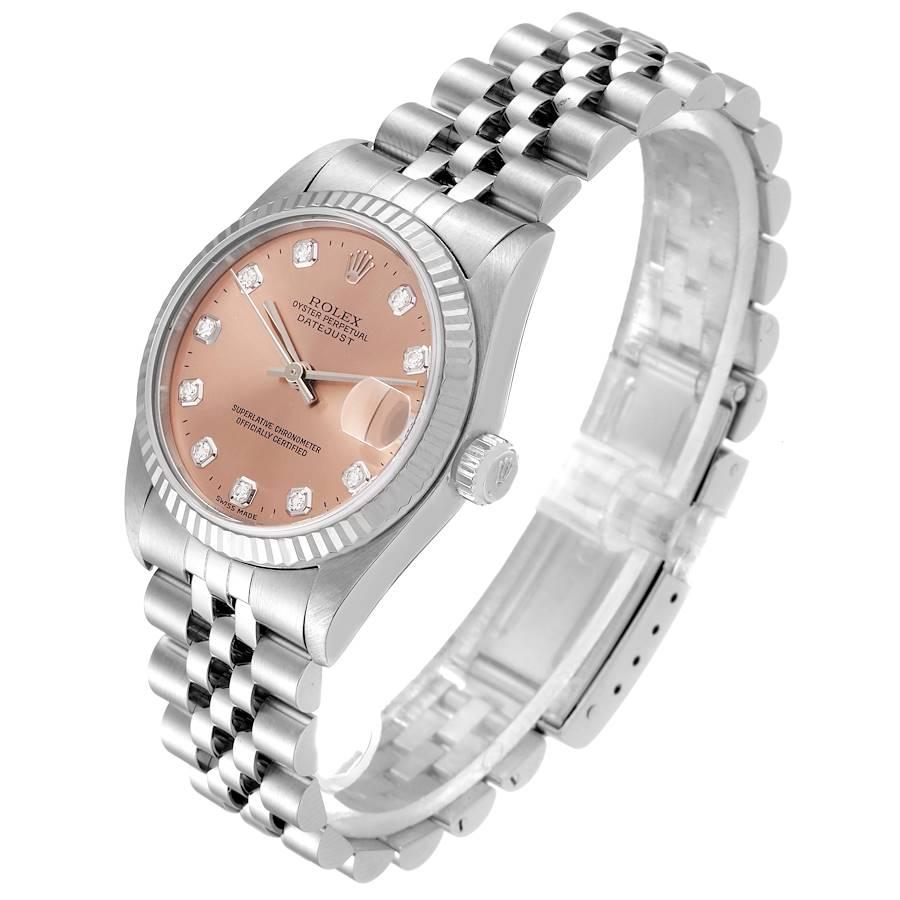 Rolex Datejust Midsize Steel White Gold Diamond Watch 78274 Box Papers For Sale 1
