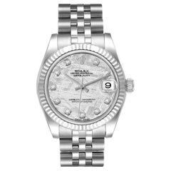 Rolex Datejust Midsize Steel White Gold Meteorite Diamond Ladies Watch 178274
